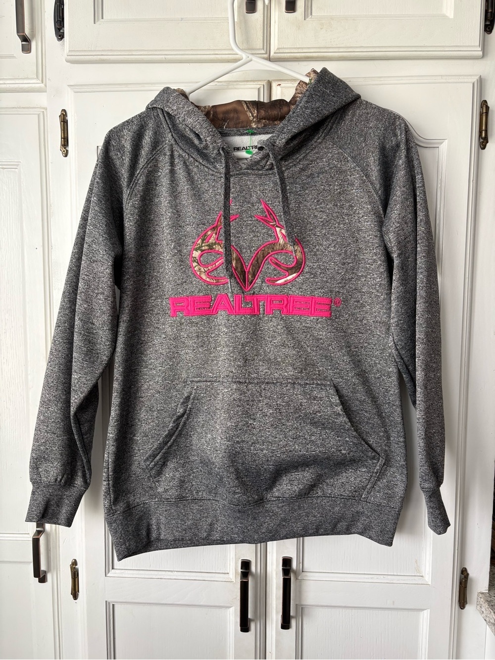Realtree Gray Hoodie with Hot Pink/Camo